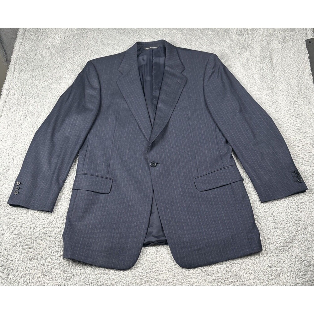Coppley Exclusive Cloth By Ermenegildo Zegna Sport Coat Mens 44 Navy Striped